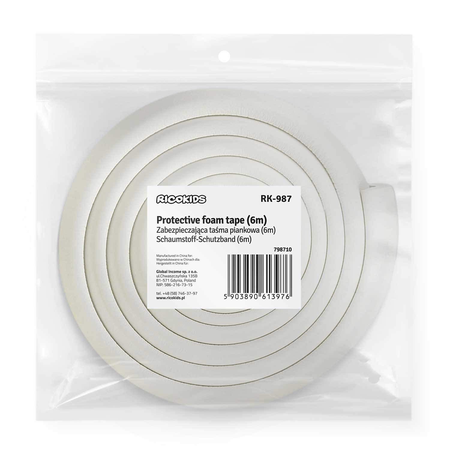 Beskyttende skumtape Ricokids 798710 hvit 6 m view 2