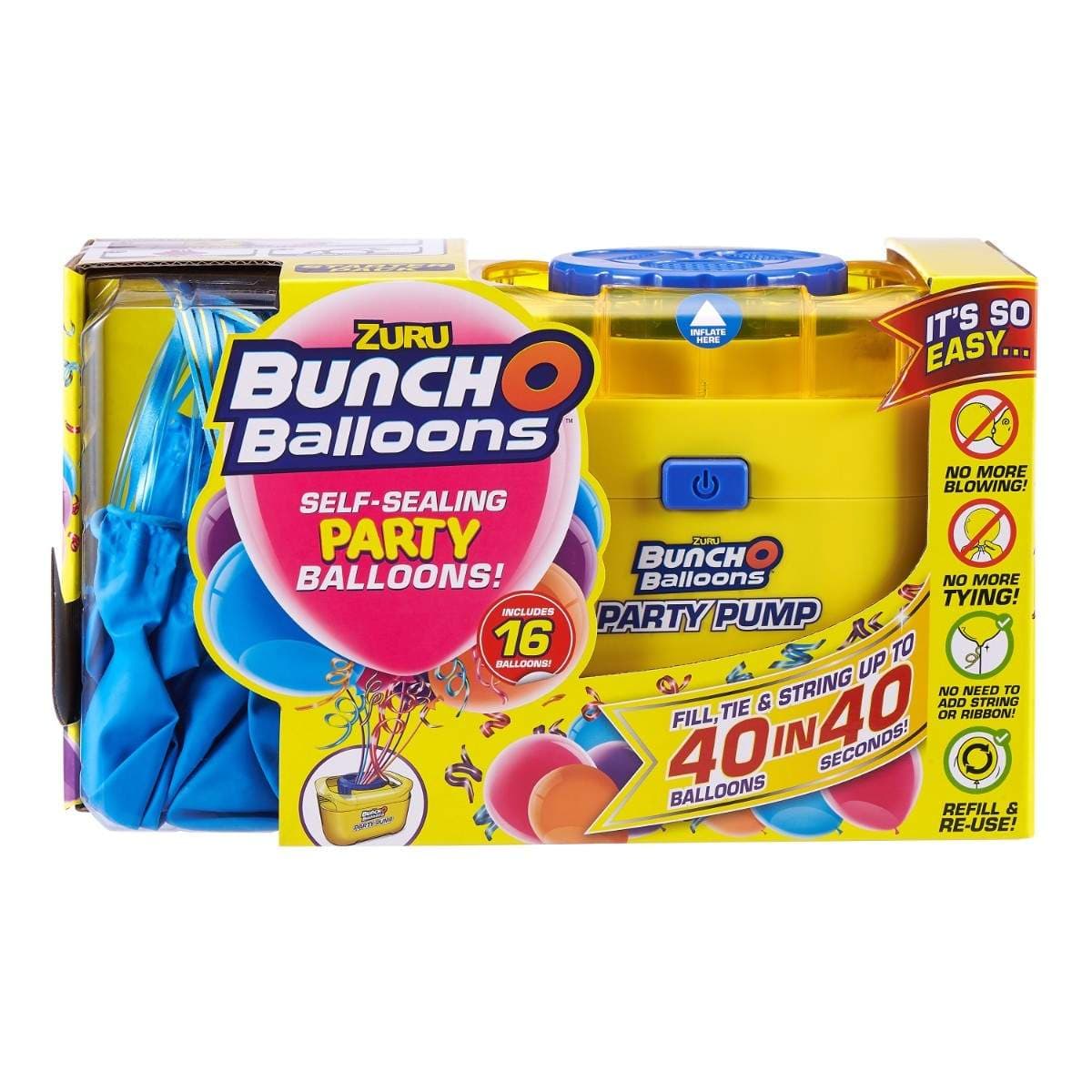 Bunch O Balloons Kit - 16 blå ballonnen med pomp