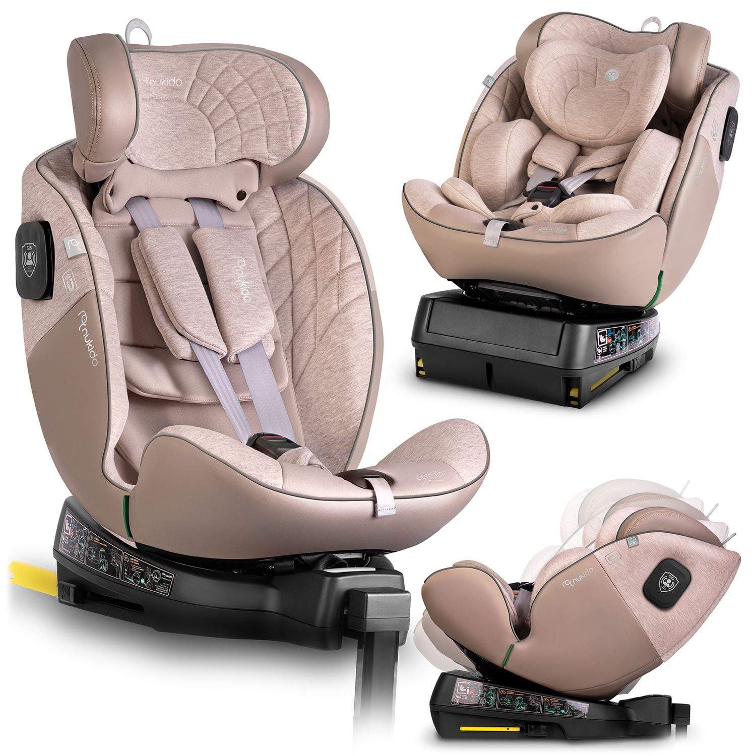 Nukido Aero Line Beige Bilsete 0-36kg ISOFIX