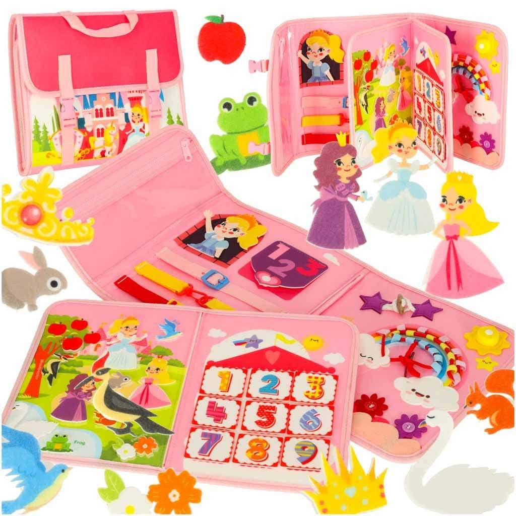 Montessori ryggsekk manipulerende bord rosa