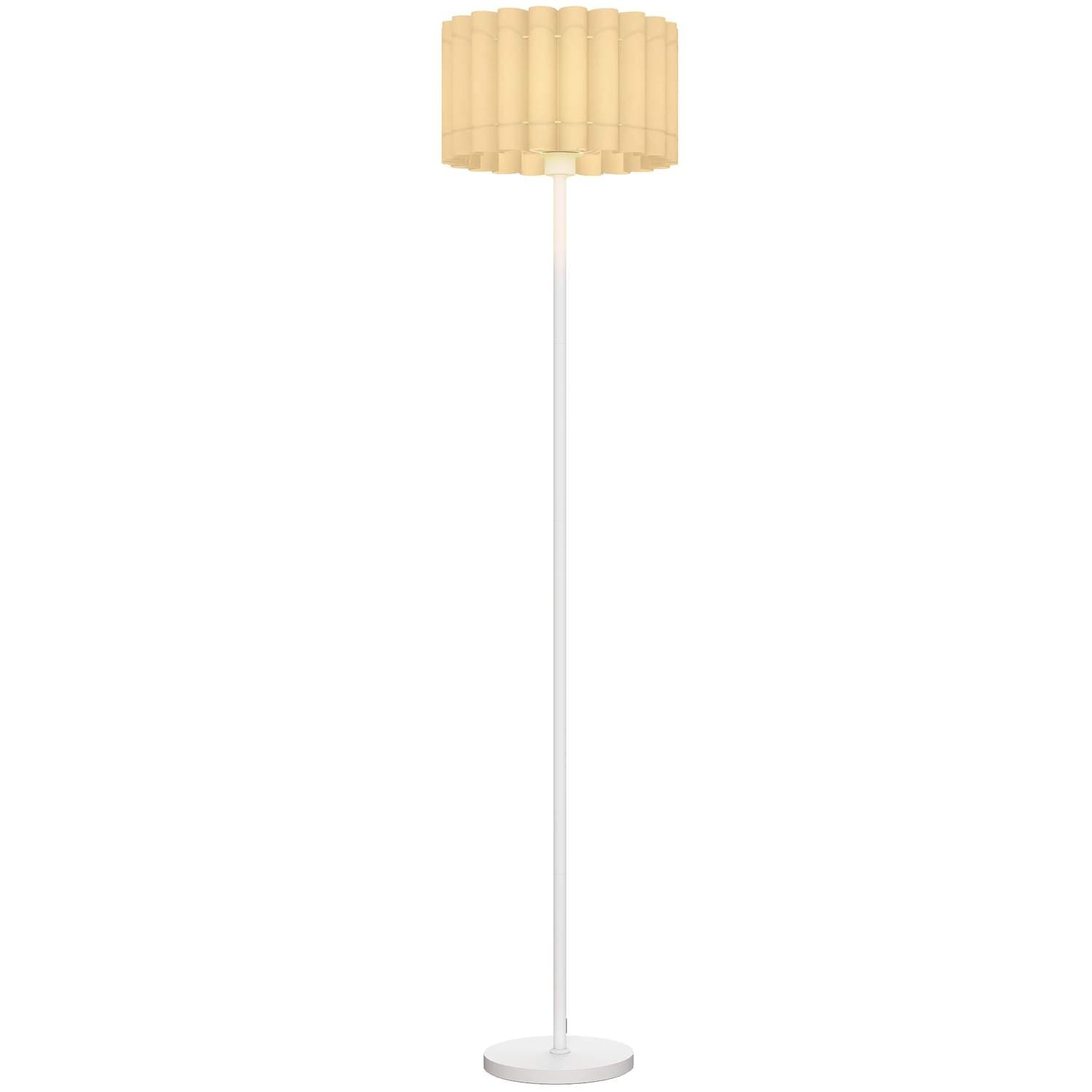 Retro gulvlampe – hvit, plastskjerm, fotbryter