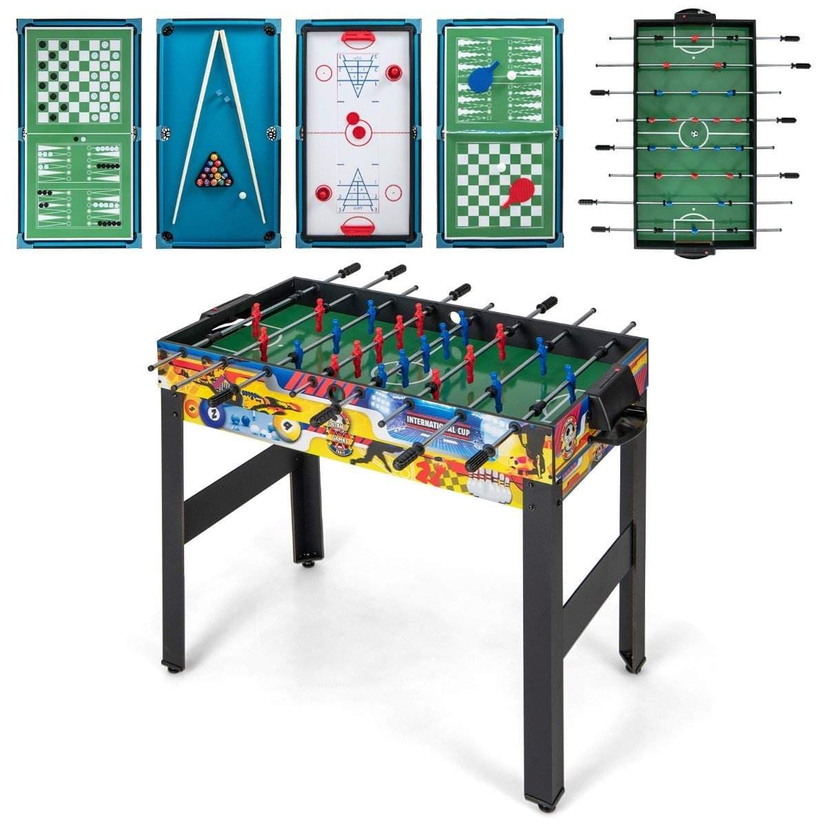12-i-1 spillebordsett – Fotball, Air Hockey, Biljard
