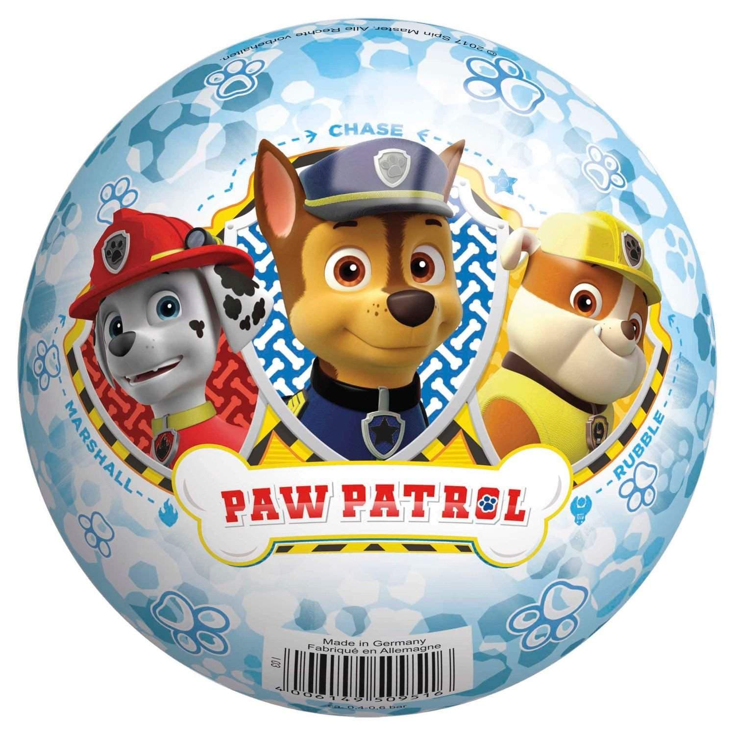 Paw Patrol vinylball, 13 cm, morsomt valpedesign