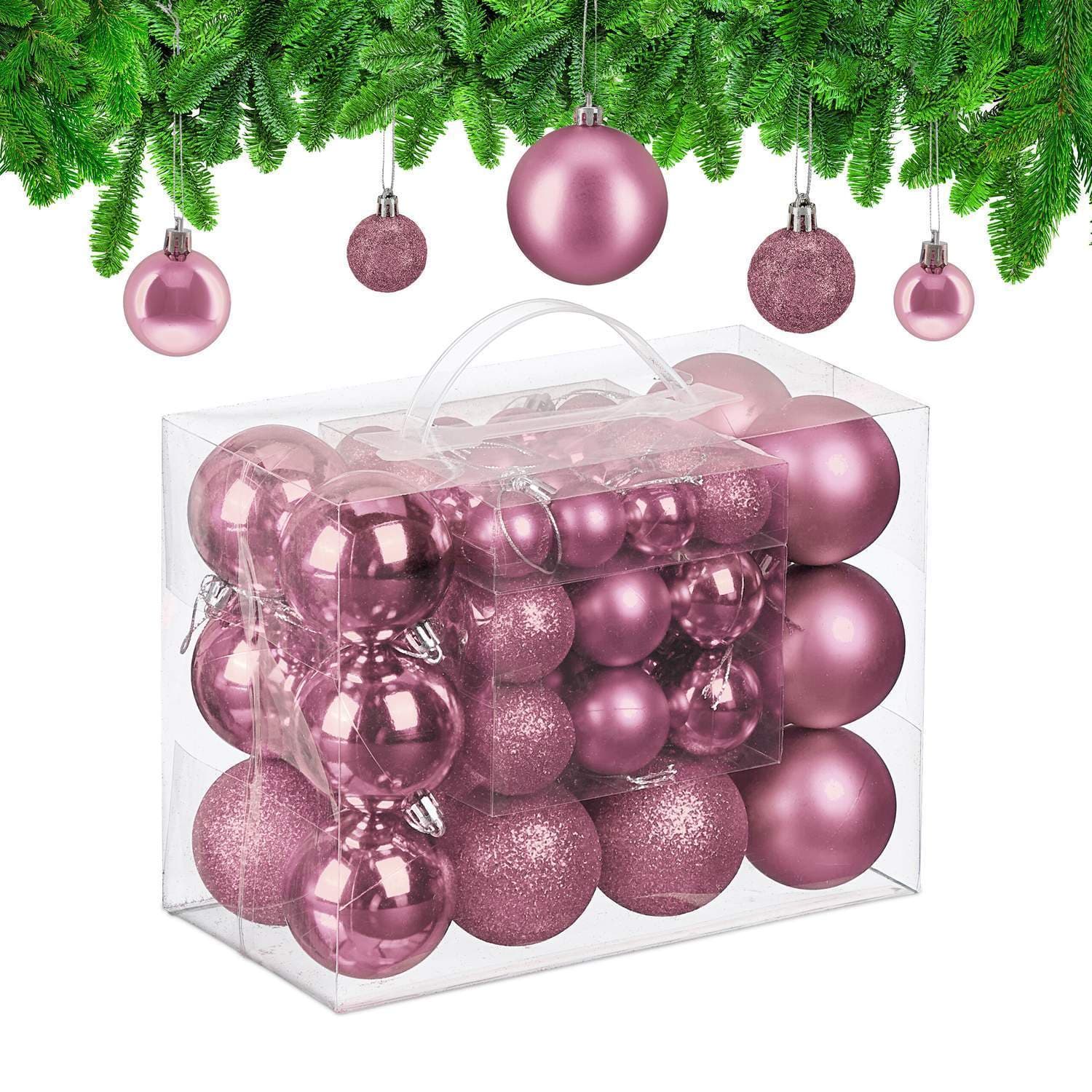 Dekorative juletrekugler i plast – 50 stk