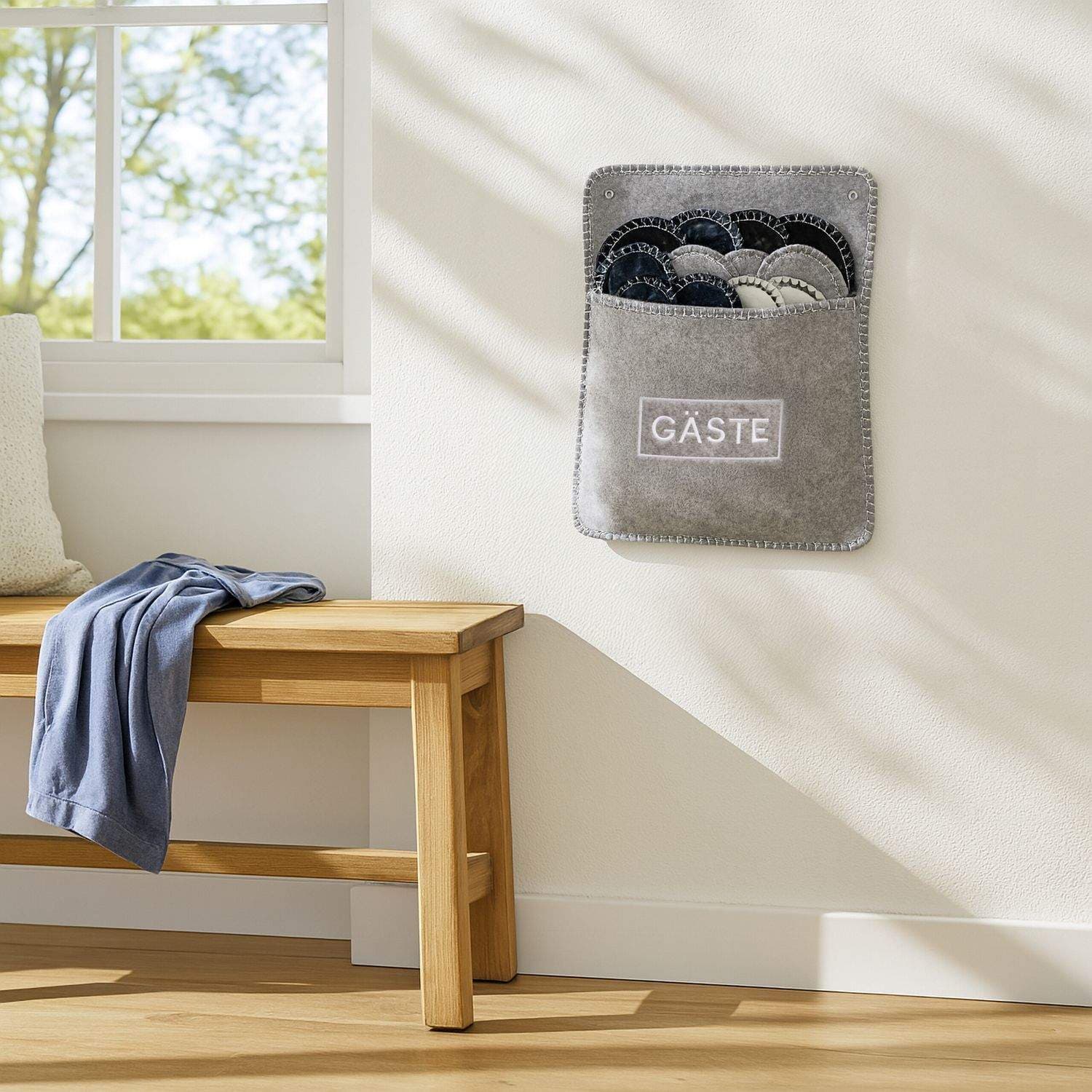 Gjestetøfler i filt – sklisikre, unisex, 6 par view 2