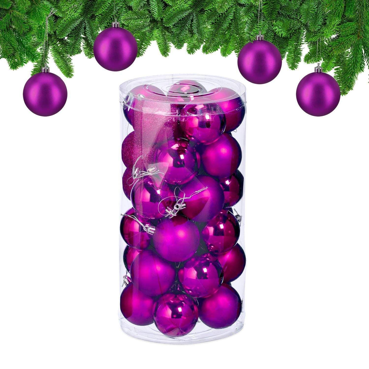 Sett med juletrekugler – 30 dekorative ornamenter