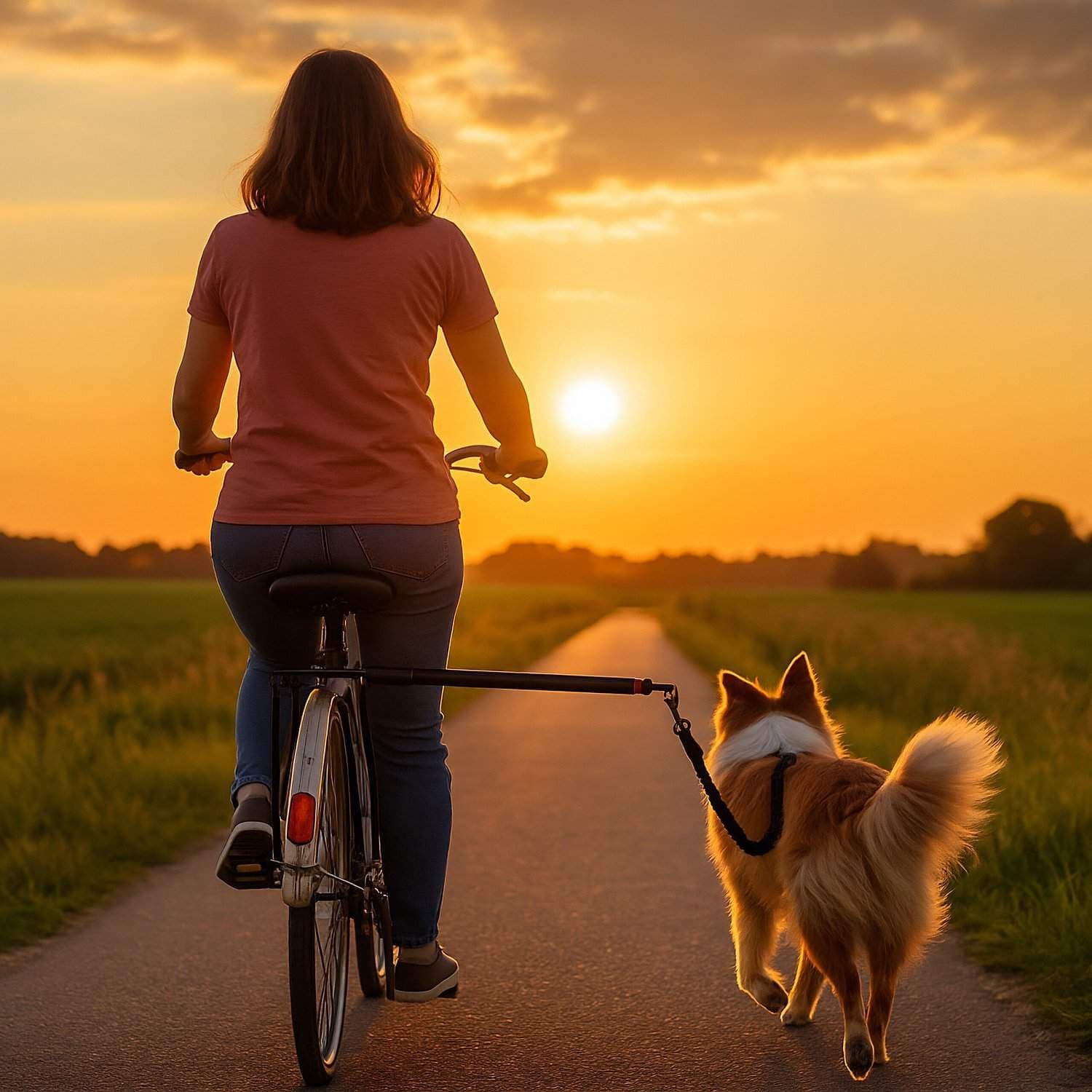 Hundesykkelbånd med stabilisator – Universal Fit view 2