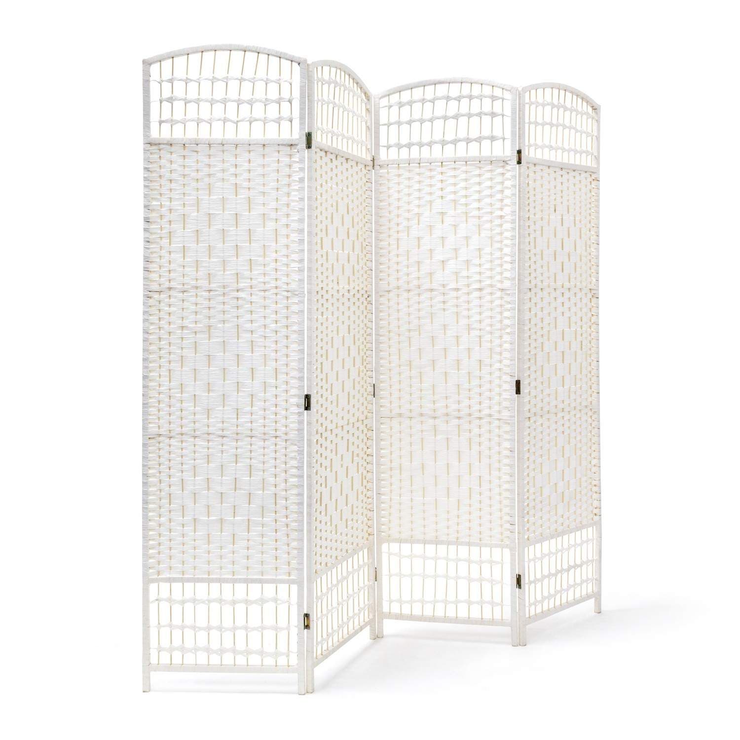 Hvit treromdeler – 4-panels personvernskjerm