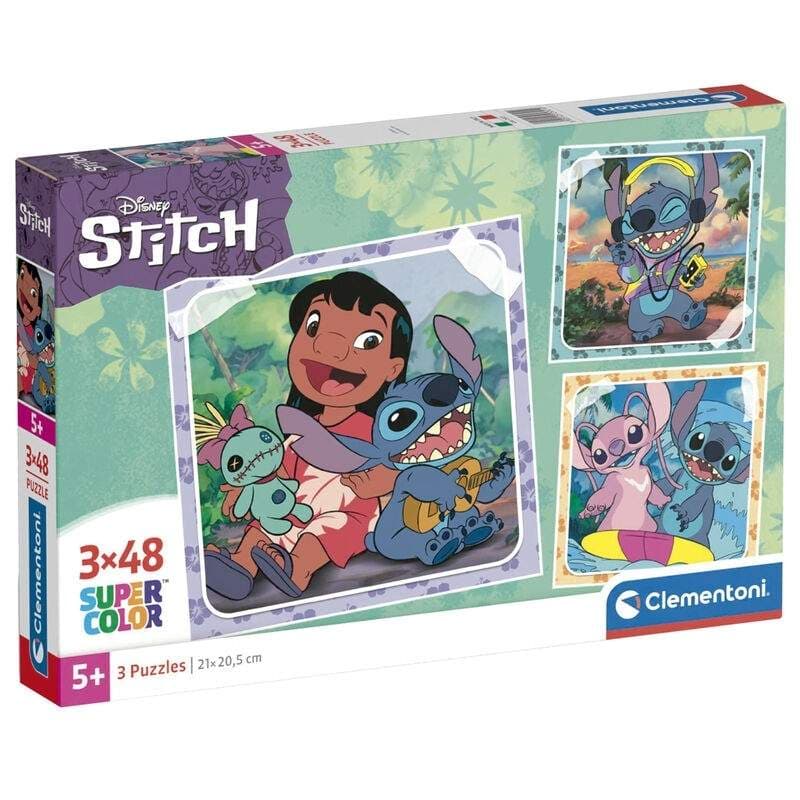 Stitch Puzzle 3x48 brikker for barn og voksne
