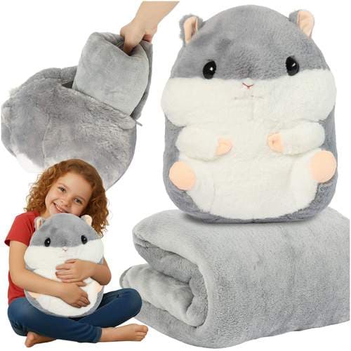 3-i-1 hamsterteppe, pute og plysjleke – 105x200 cm