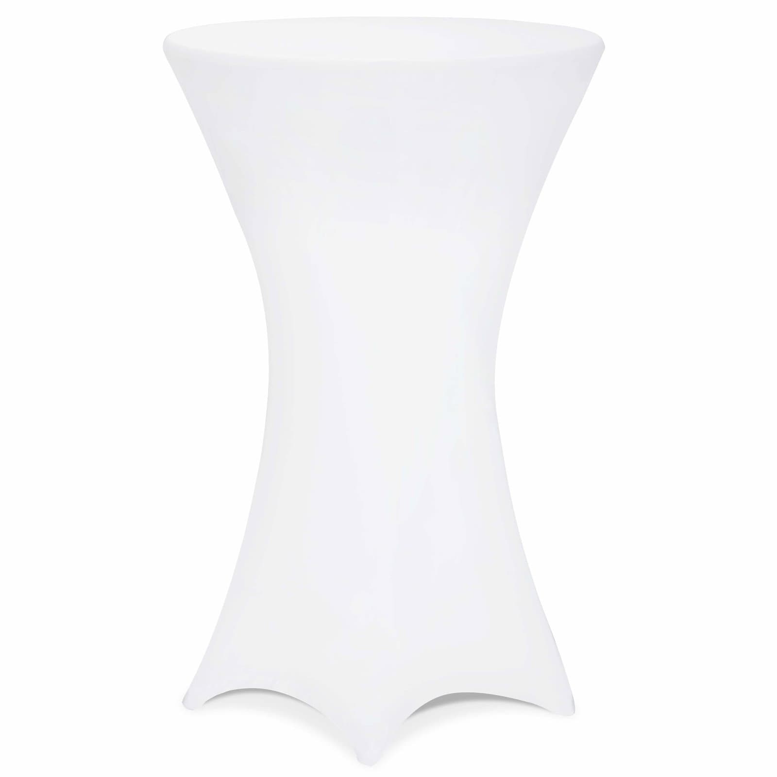 Duk til cocktailbord, hvit, 60 cm, stretchmateriale