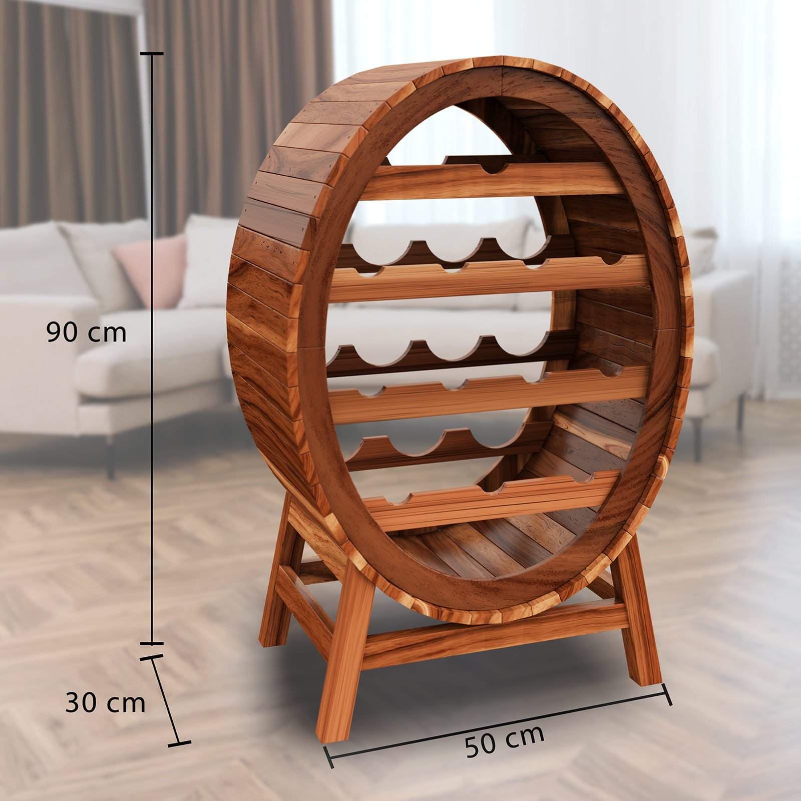 Vinhylle i tre – rommer 12 flasker, akasiefatdesign view 2