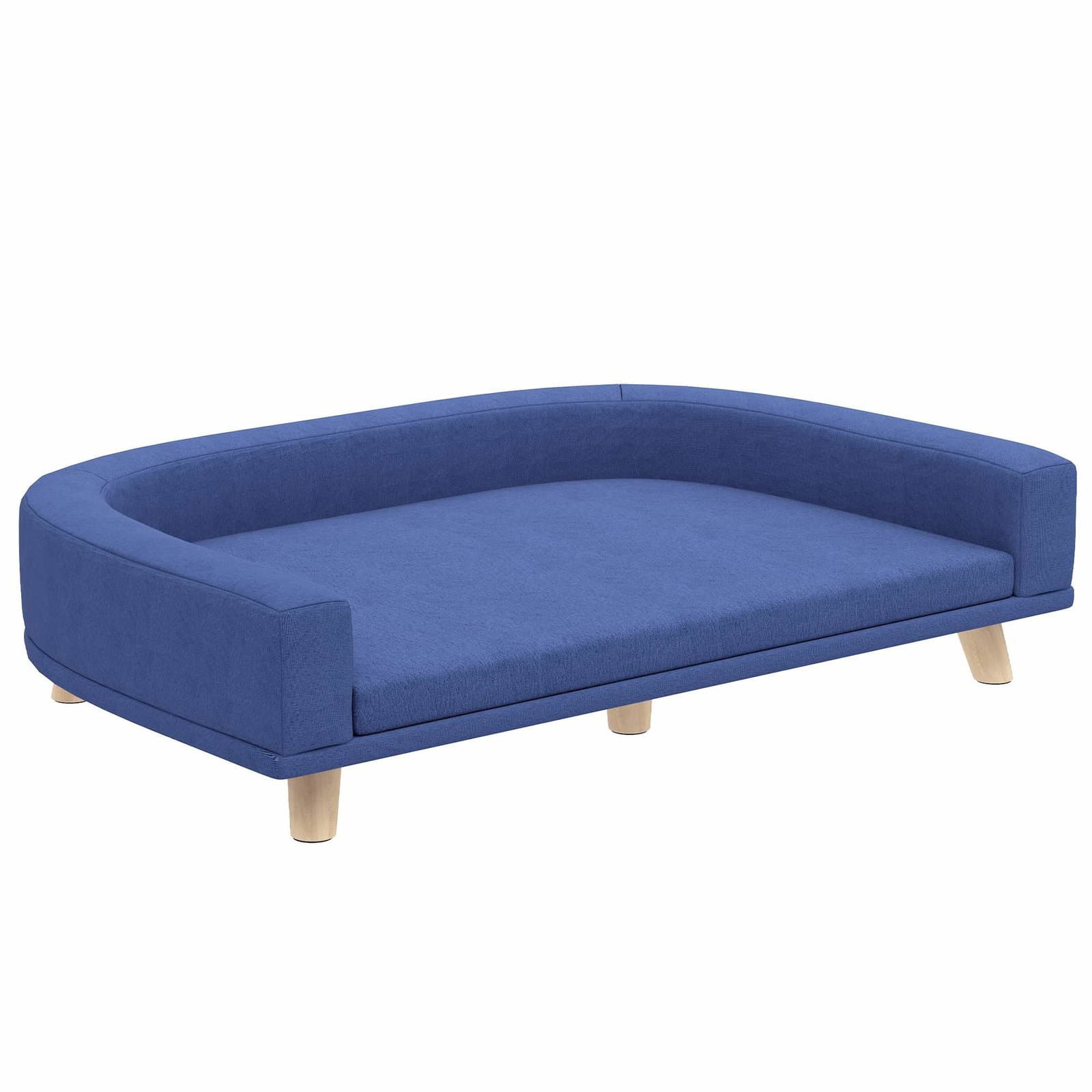 Hundesofa med pute, blå – stor, 98 x 67 x 25 cm