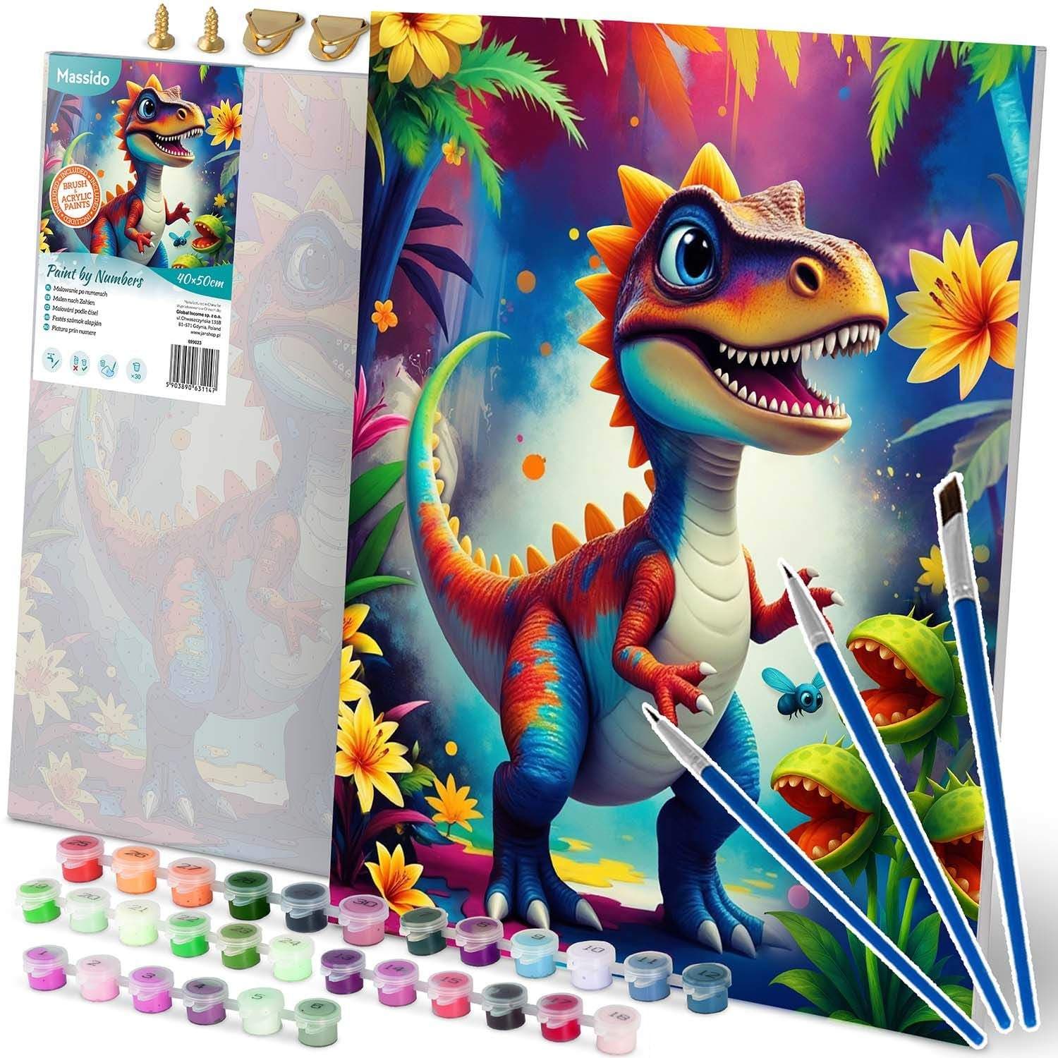 Malesett etter tall – Dino Design, 40x50 cm lerret