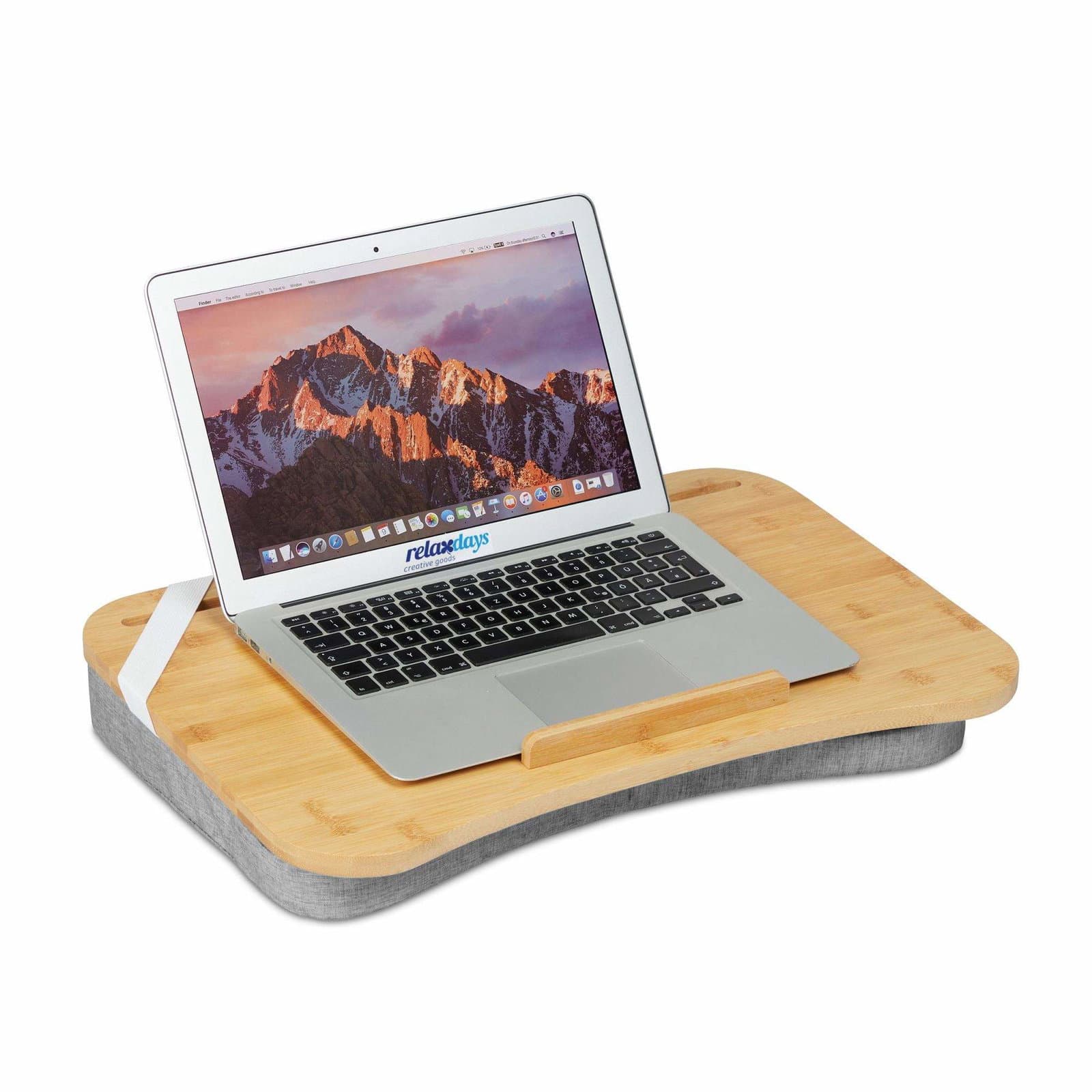 Grå Lapdesk med bambusbrett