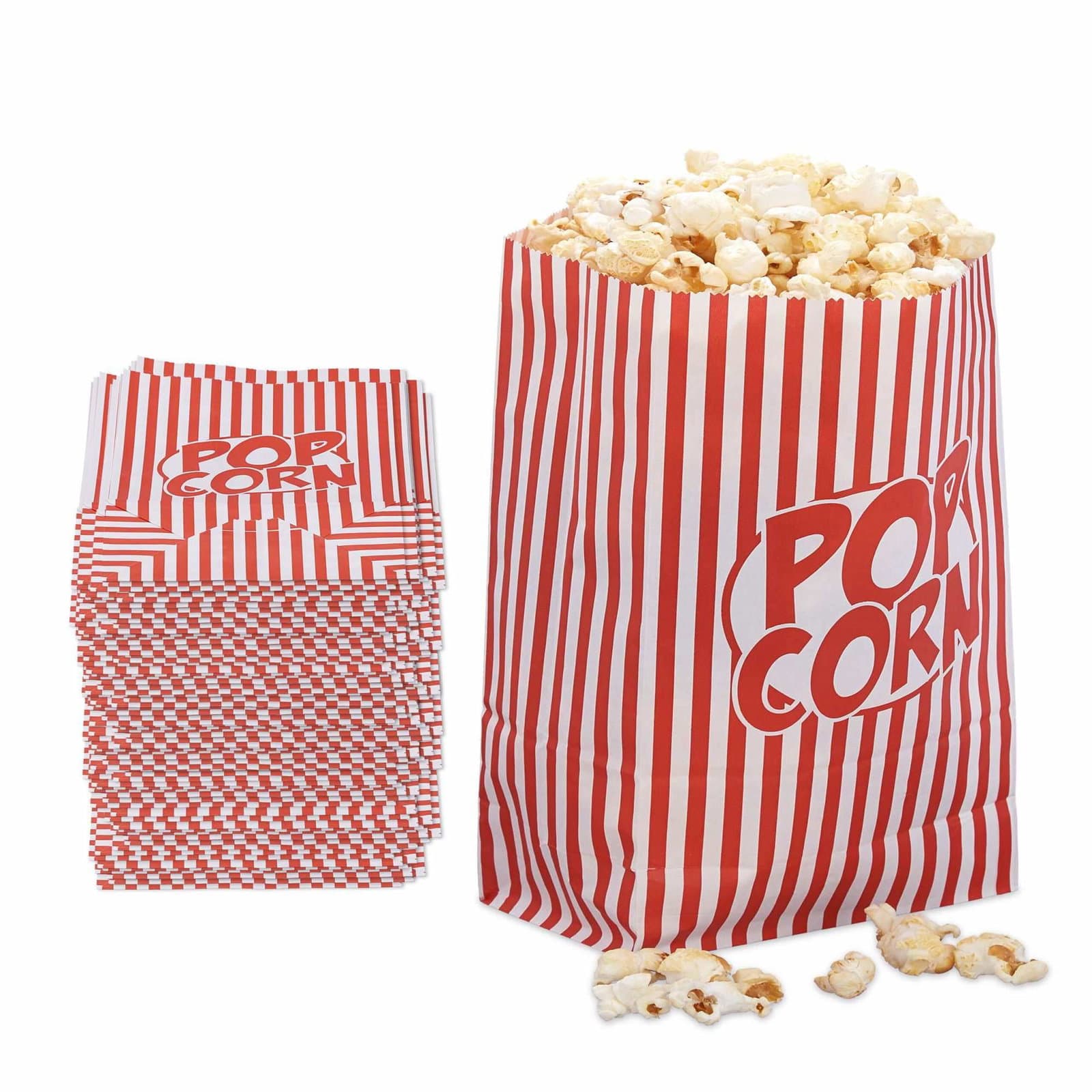 Popcornposer med retromotiver - 48 stk