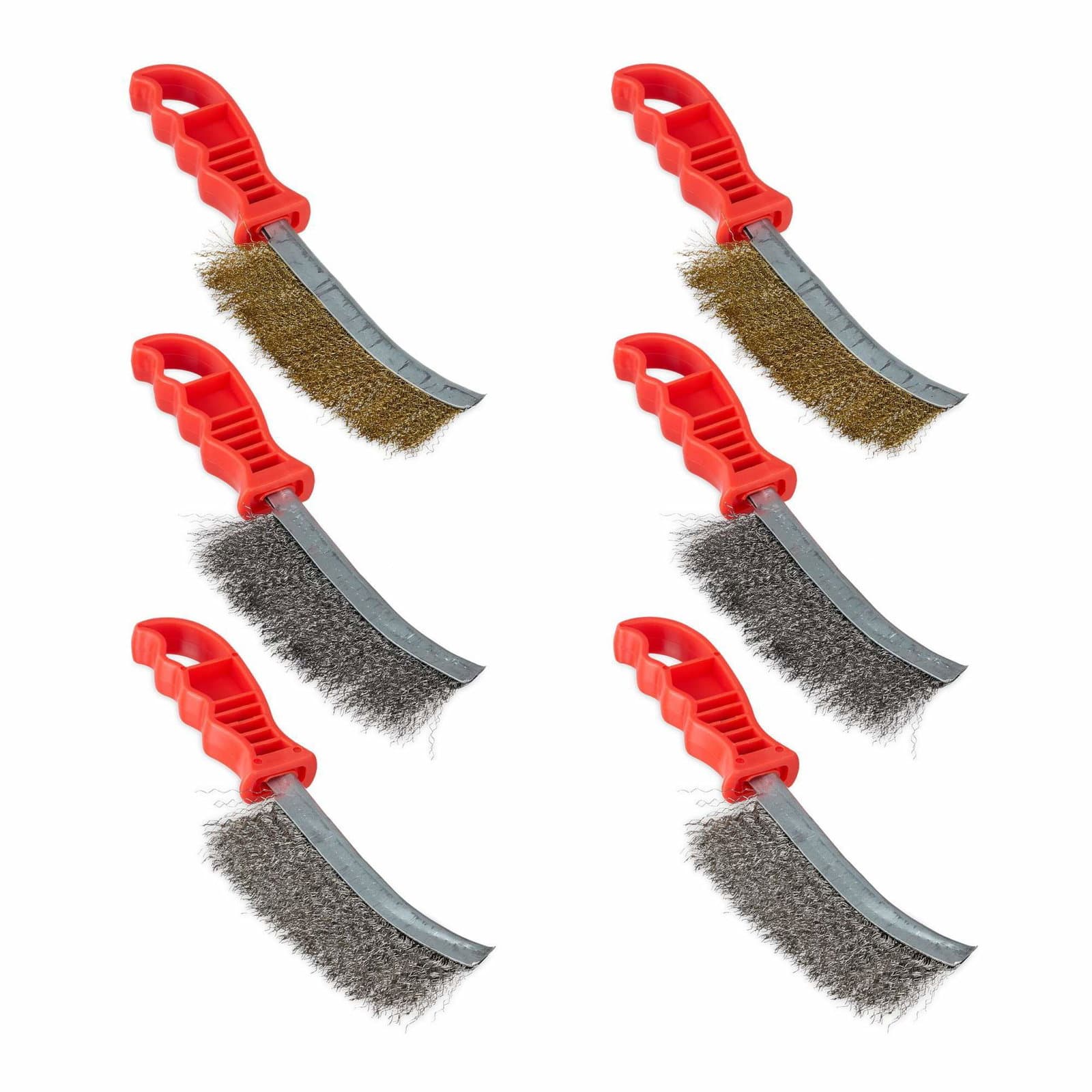 Stålbørstesett à 6 stk