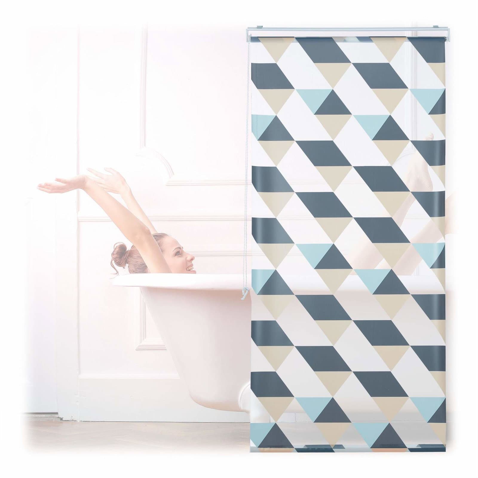Rullegardin for dusj med geometrisk design