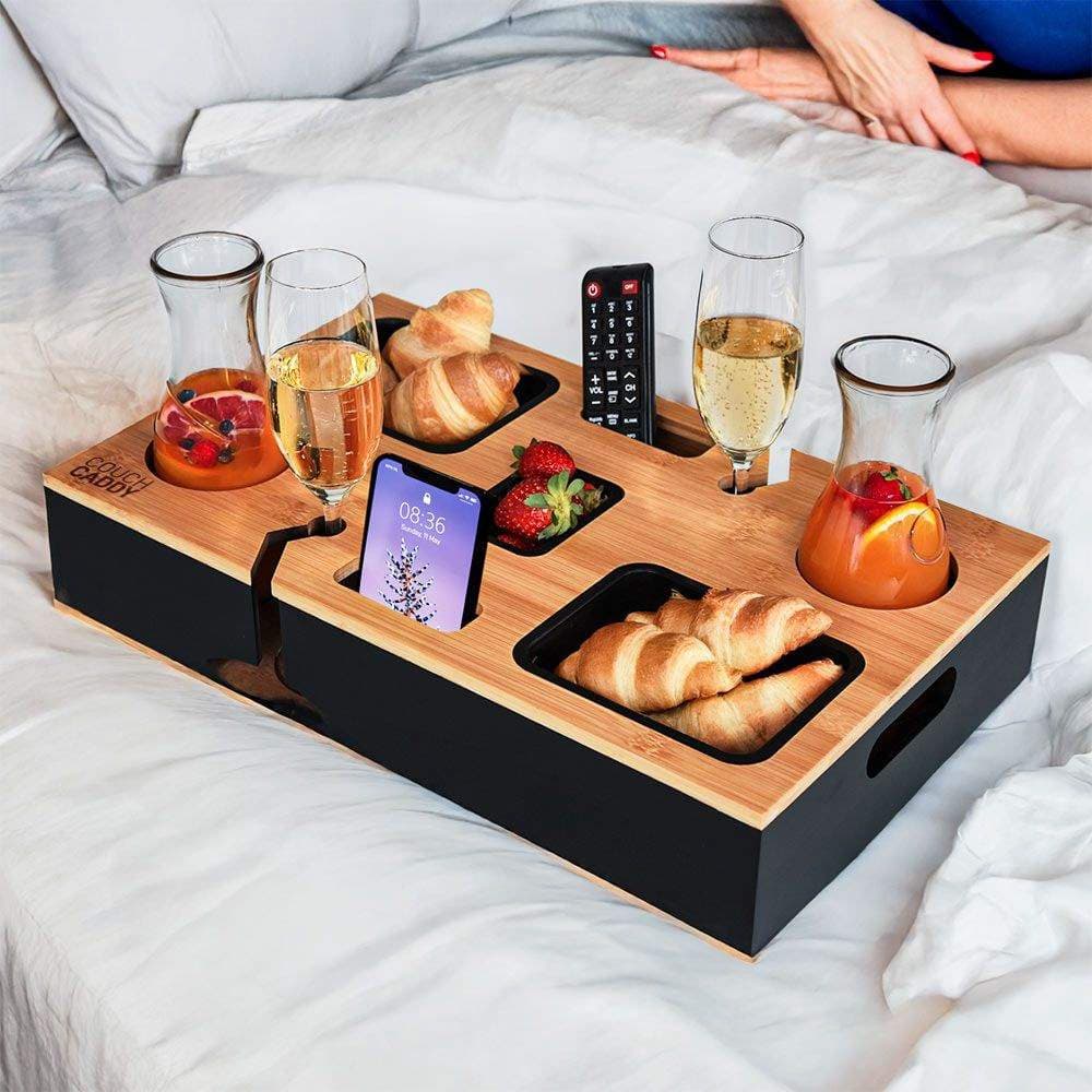 Sofaholder med glassholdere og telefonspor