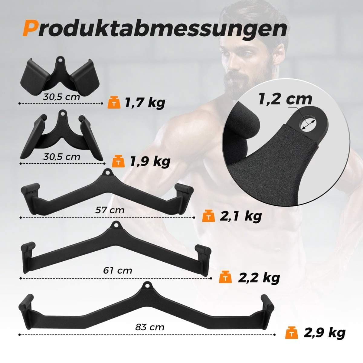 Kabelmaskinfestesett – 5 deler, ergonomisk metall view 2