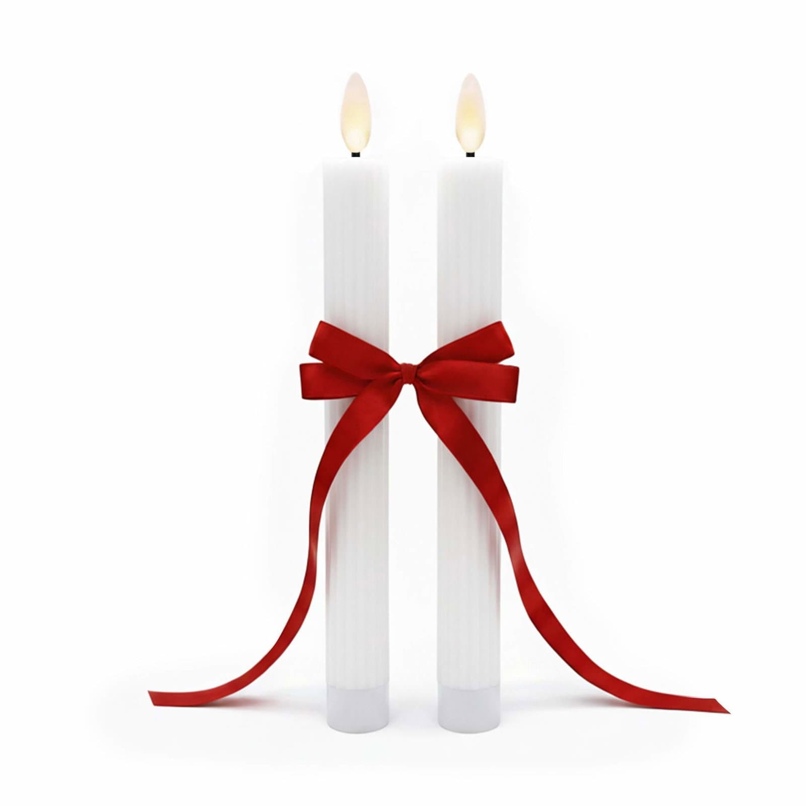 LED-lys, ekte voks, flimrende flamme, sett med 2