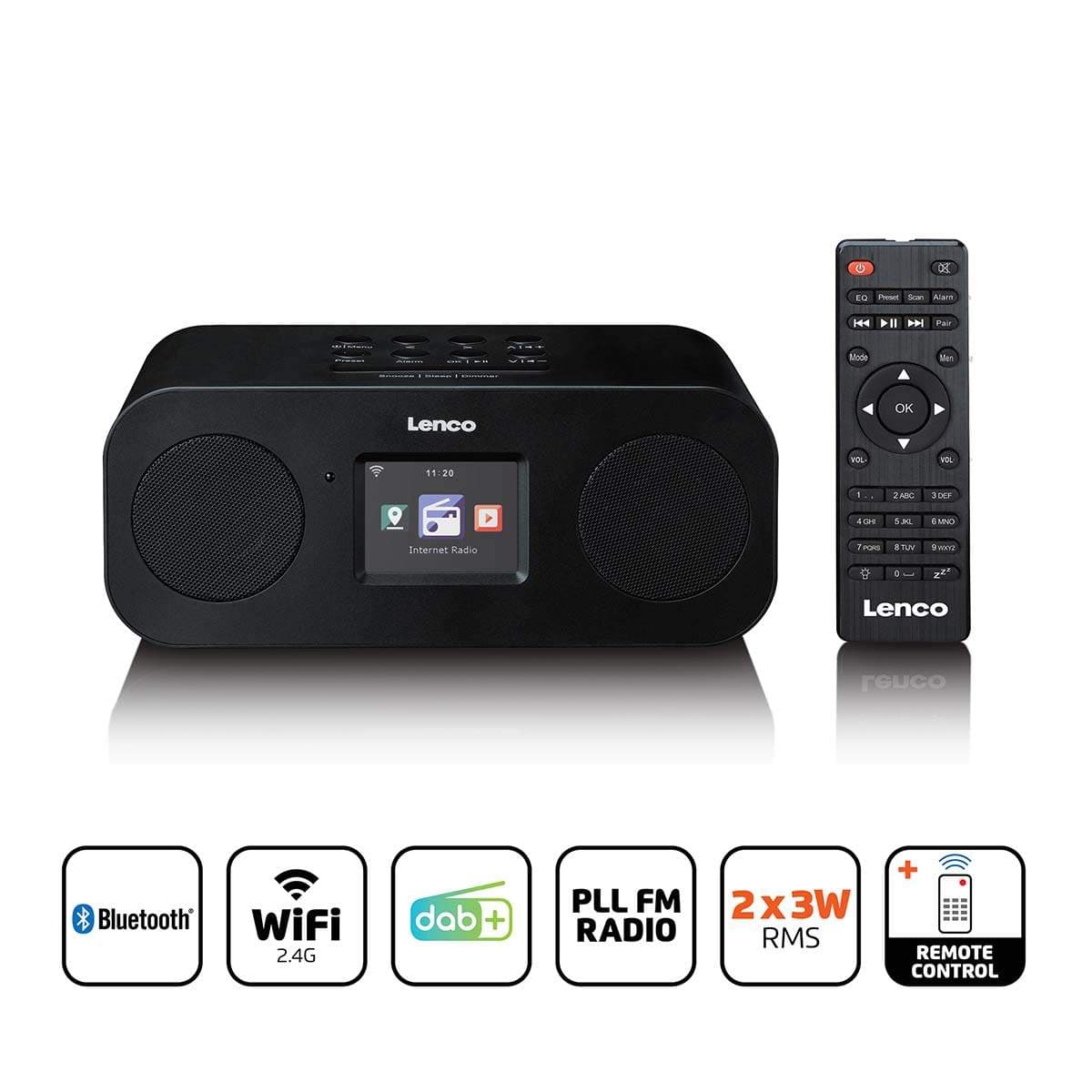 Stereo internettradio med DAB+, FM, Bluetooth 5.3