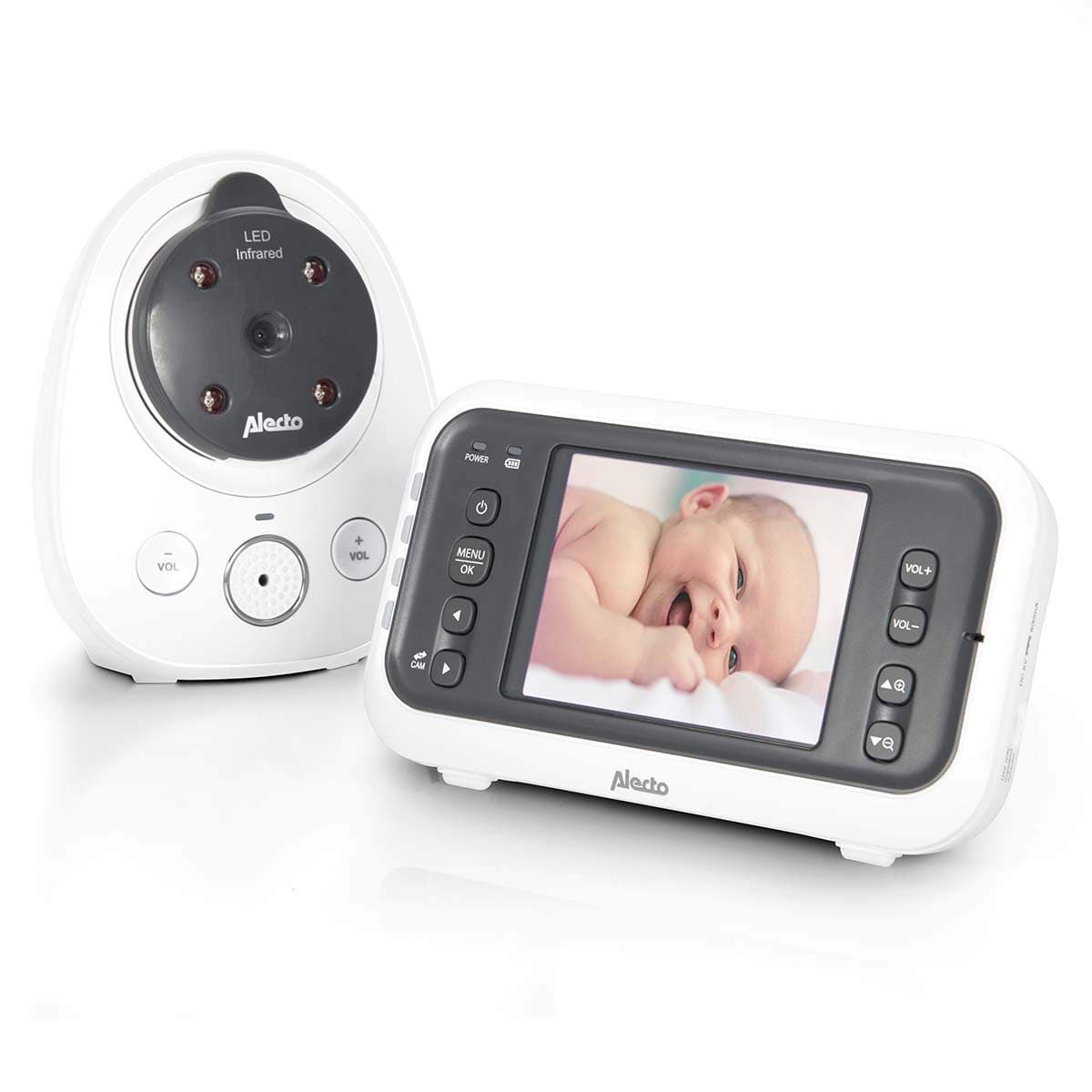 Videobabymonitor med 2,8" skjerm og kamera