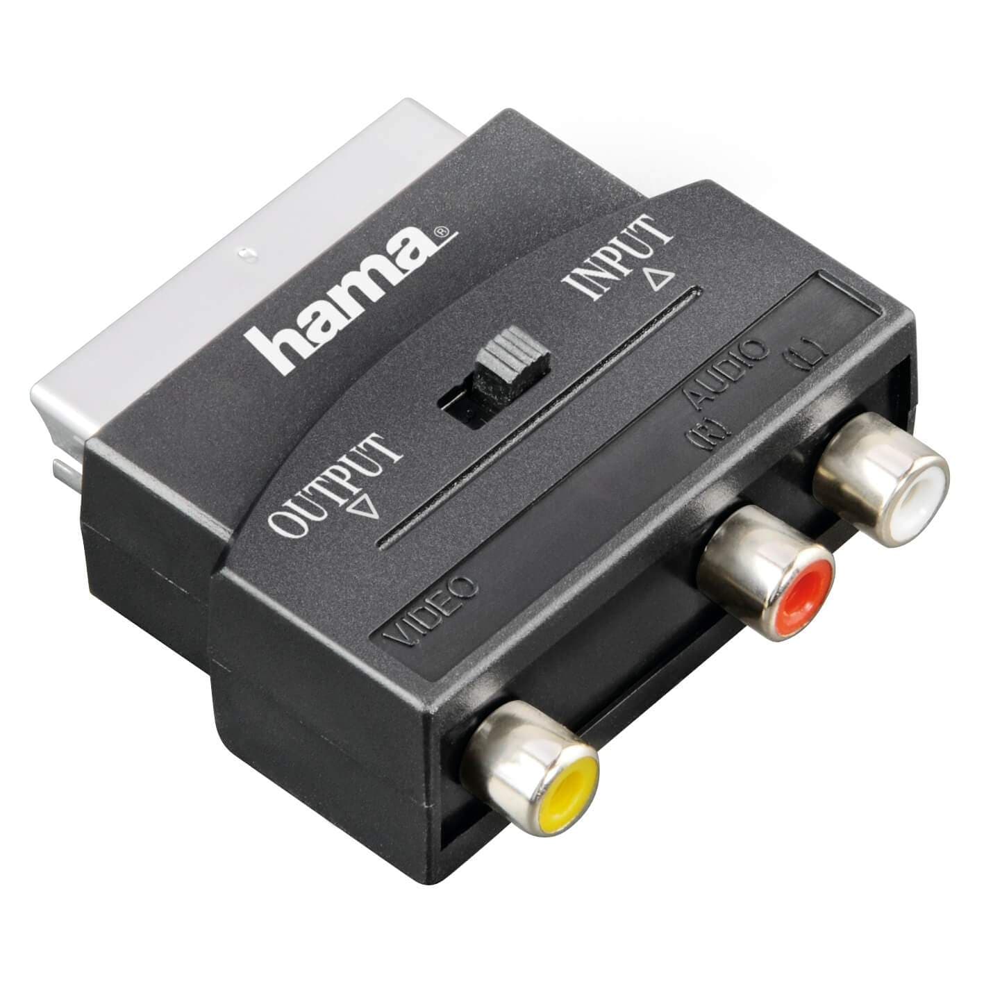 HAMA Adapter 3xRCA-Scart Hun-Hann I/O Svart