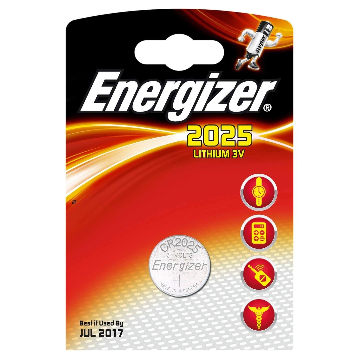 ENERGIZER Batteri CR2025 Lithium 1-pakning