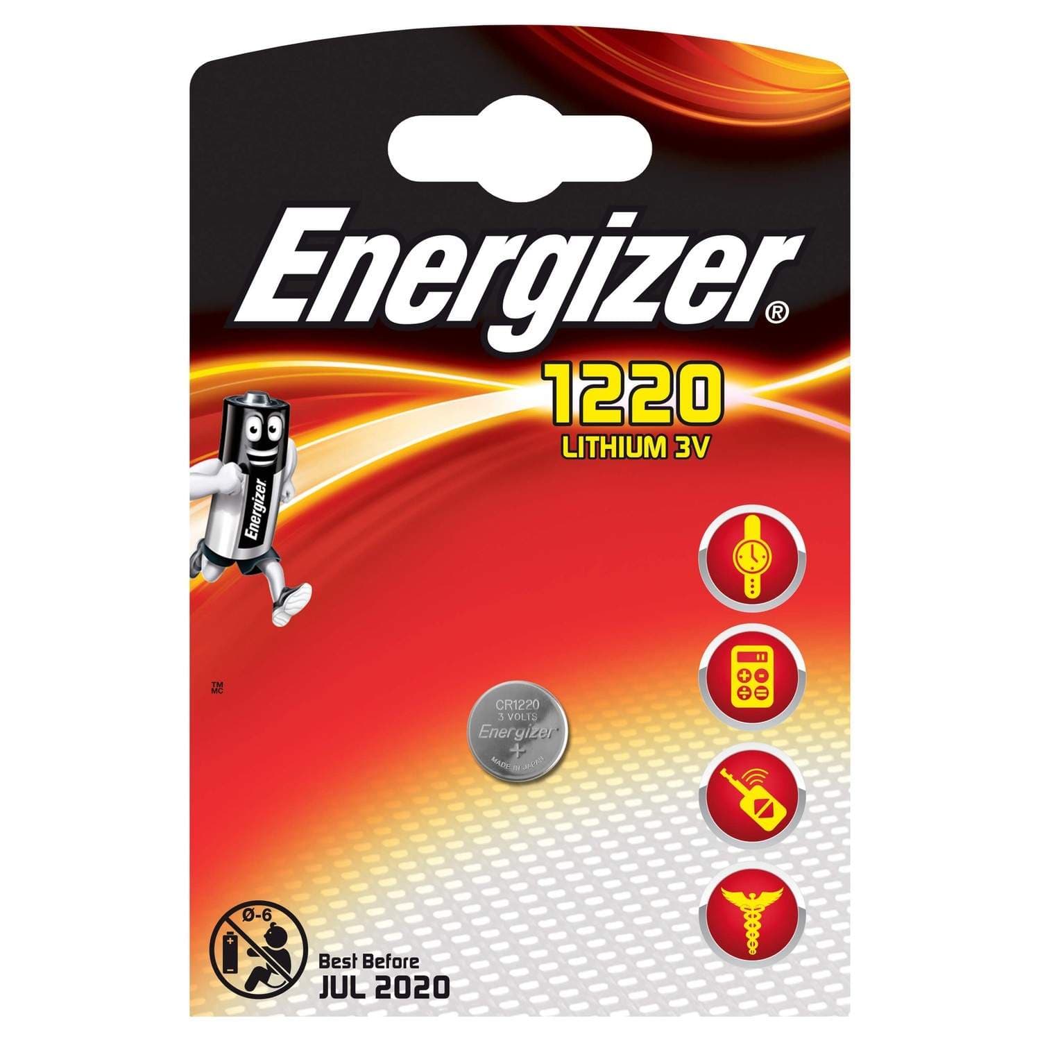 ENERGIZER Batteri CR1220 Lithium 1-pakning