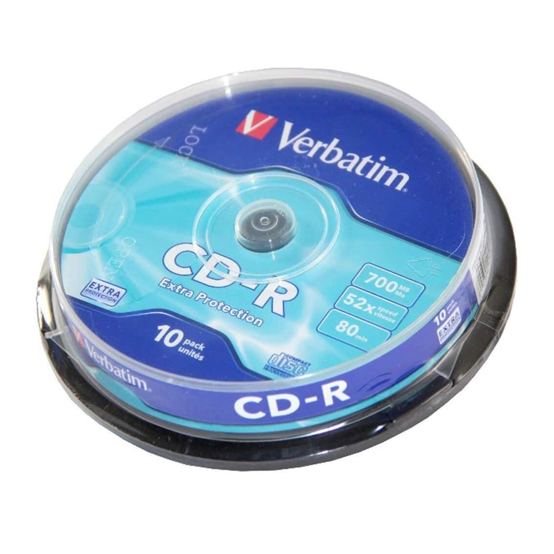 VERBATIM CD-R 52x 700MB 10-paks Spindel