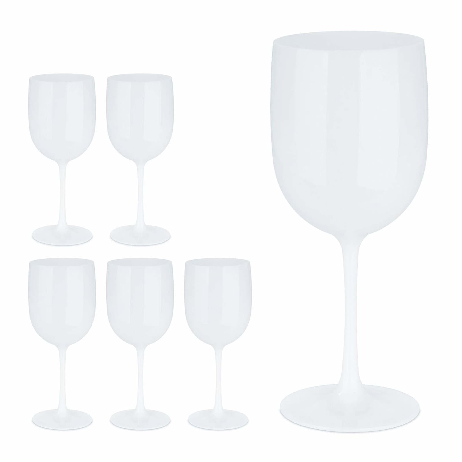 Vinglass i plast, sett med 6 stk