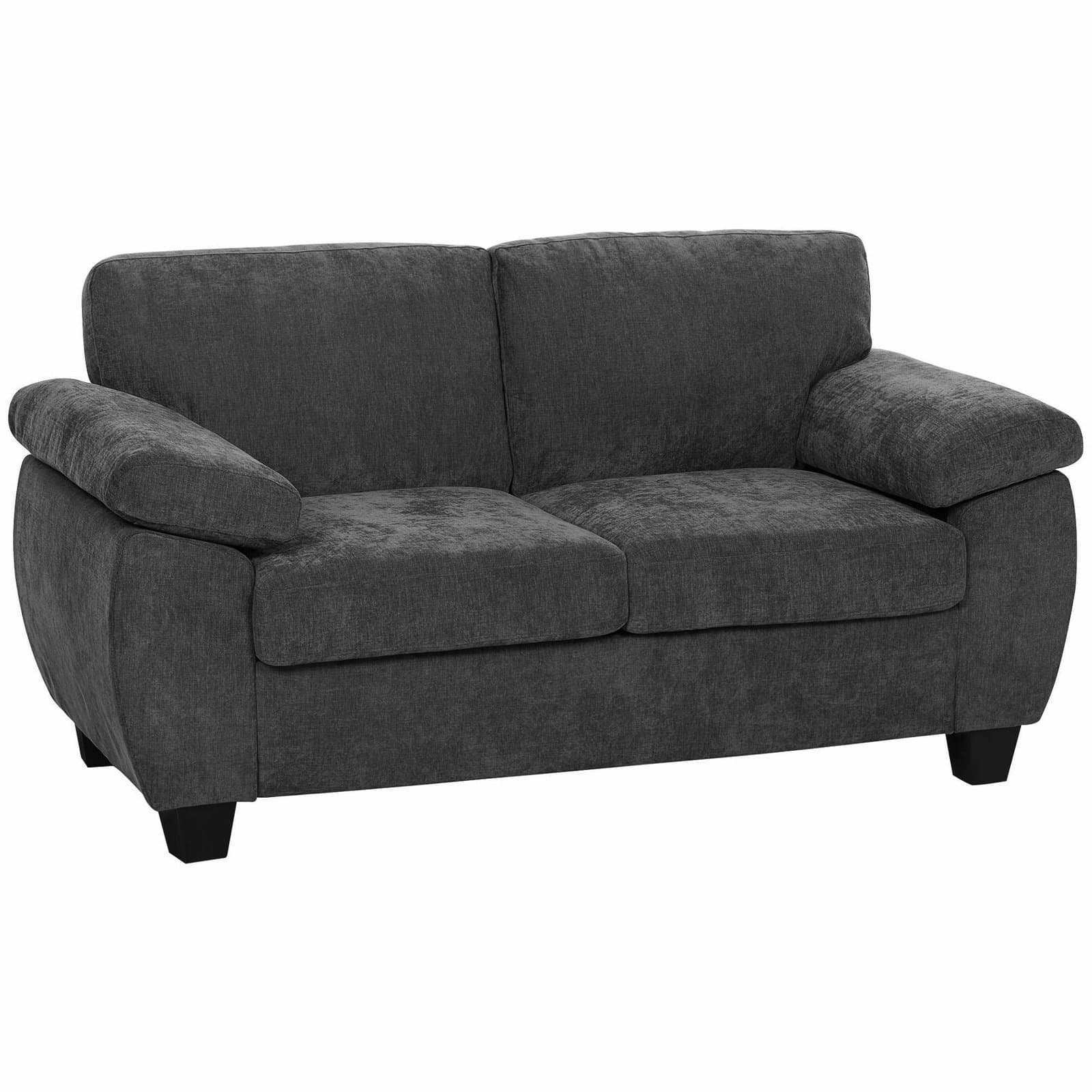 2-seters chenillesofa, mørkegrå, 300 kg kapasitet