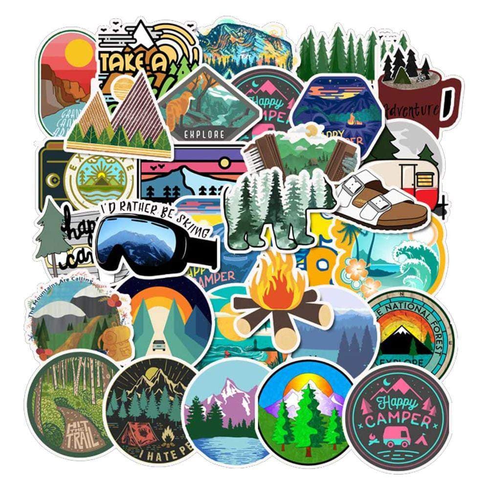 50x Klistremerker og Dekaler - Camping