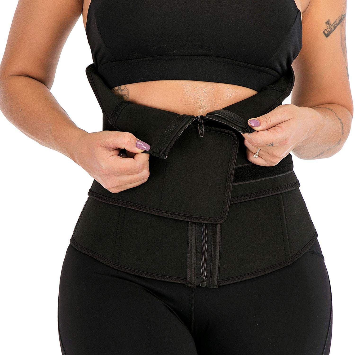 Waist Trainer med Borrelås - Svart view 2