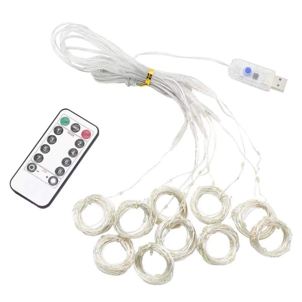 USB-drevet LED-gardin - Varmt Lys