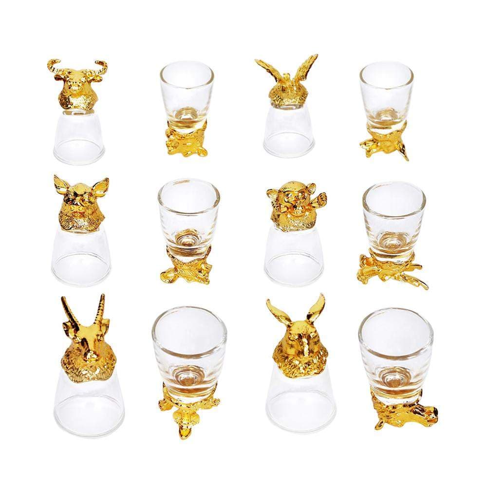 Chinese Zodiac, Karaffelsett med 12x Glass - Gull view 2