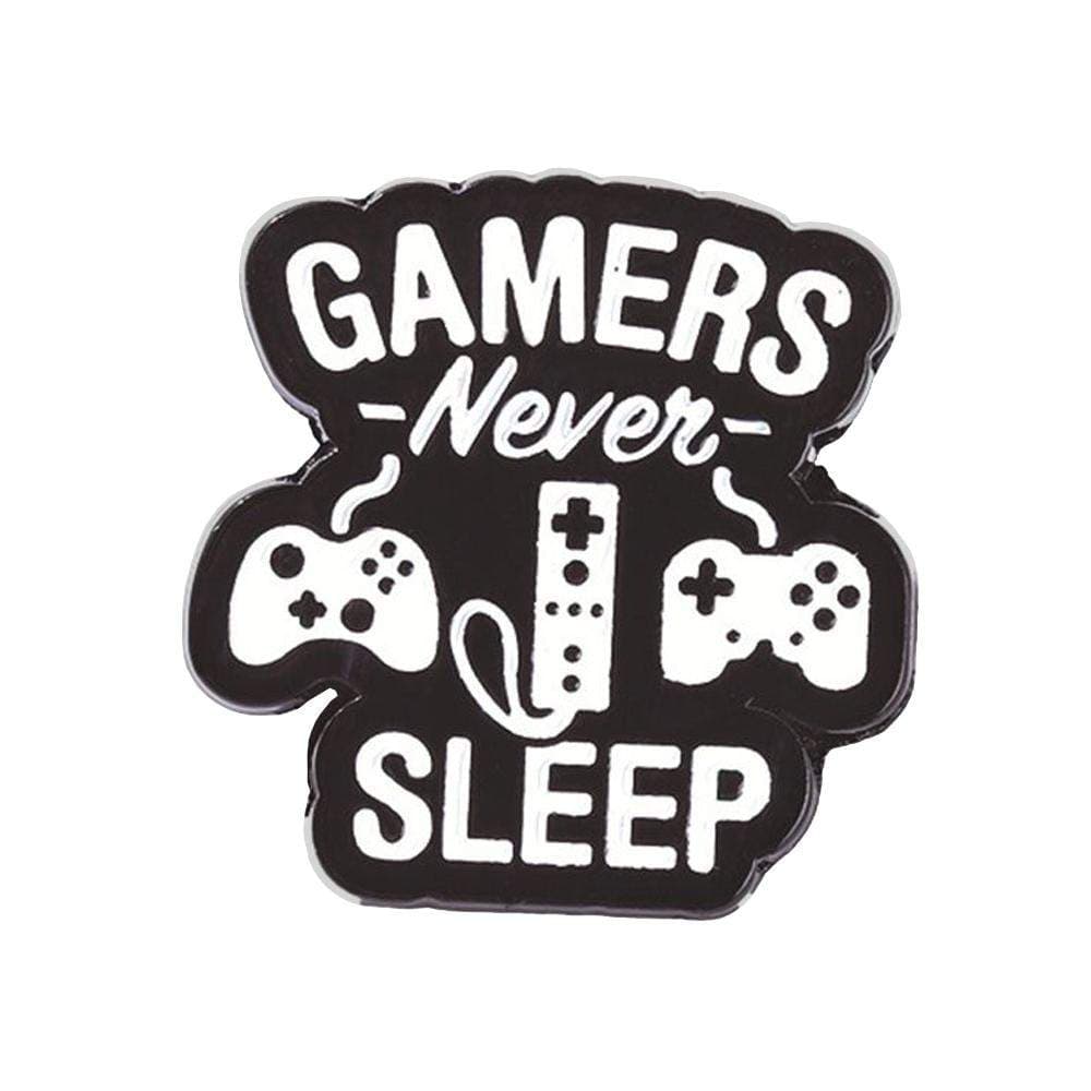 Brosje, Metal - Gamers Never Sleep