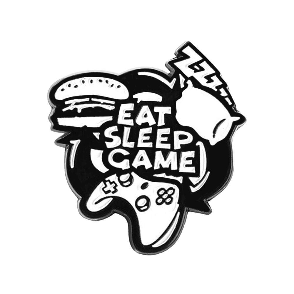 Brosje, Metal - Eat Sleep Game