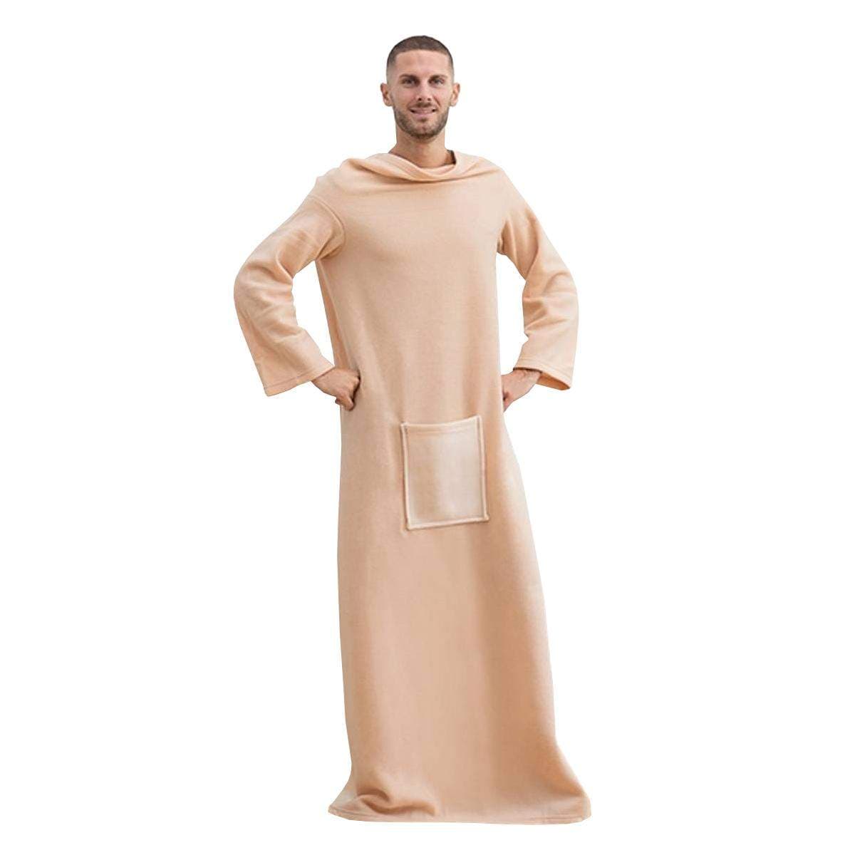 Teppe med ermer og lomme - Beige
