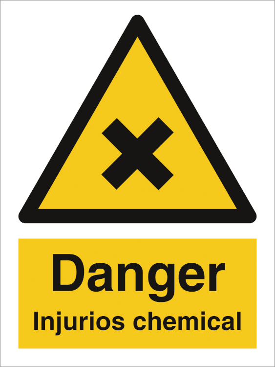 Danger Injurios chemicals  - Plast - 200 x 150 mm