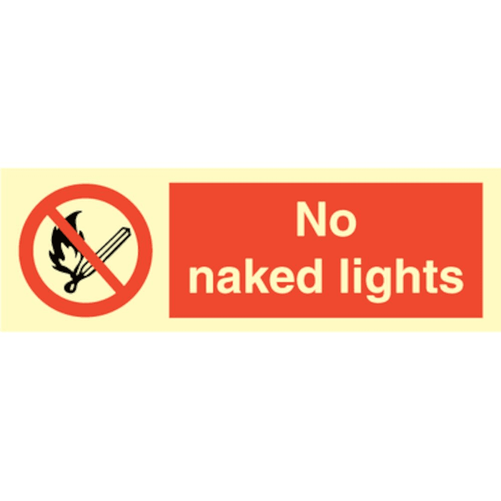 No naked lights  - Plast - 100 x 300 mm