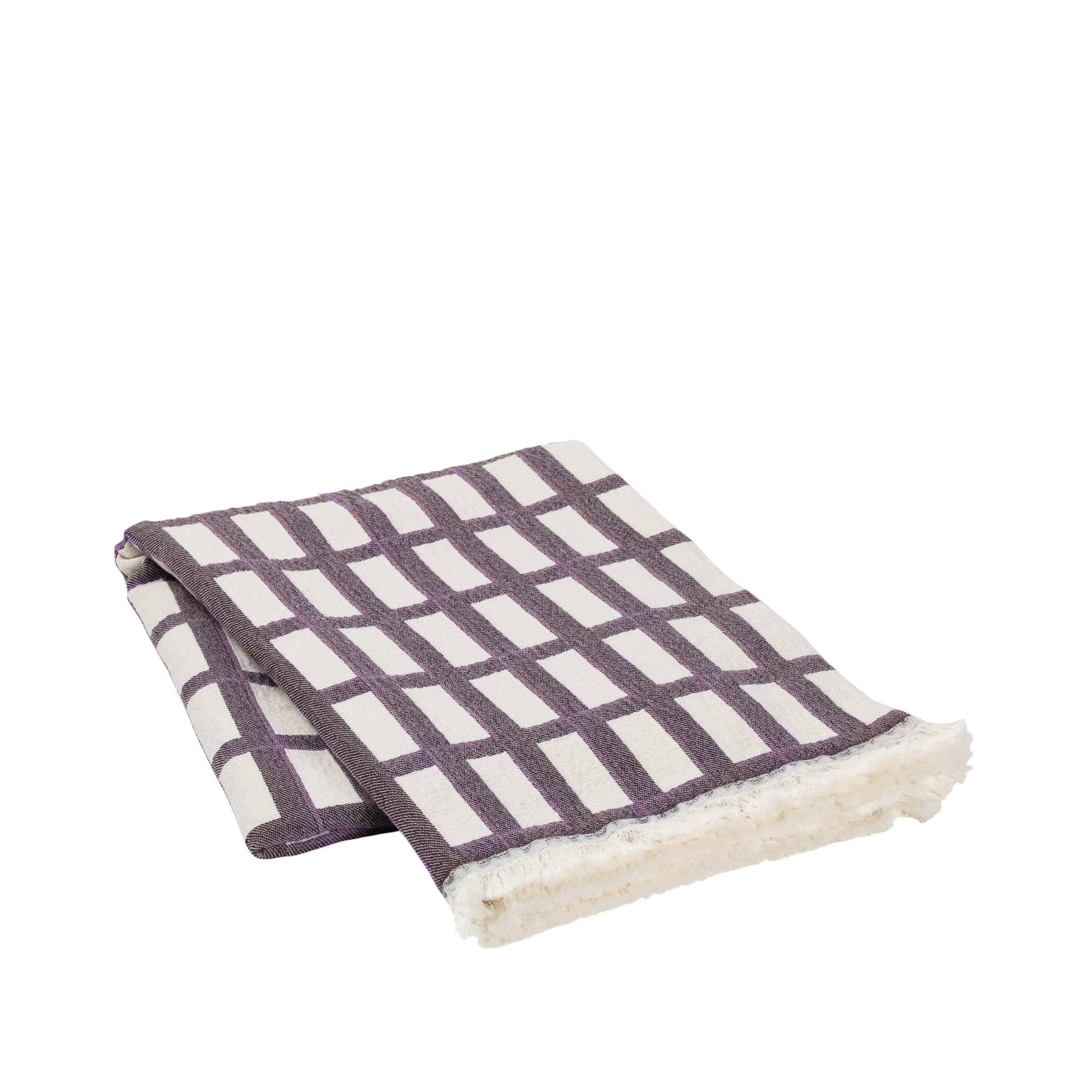 Broste Copenhagen Isa rutete lilla - 130x180cm