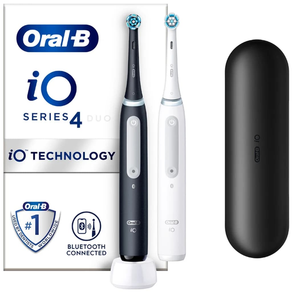 Oral-B Oral-B iO4 Series 4 Duo Eltannbørste Black/White 4210201414742 Tilsvarer: N/A