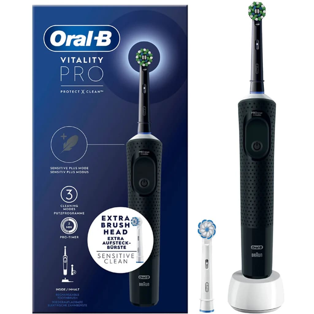 Oral-B Oral-B Vitaliy Pro Eltannbørste Black + Extra Refill 4210201432326 Tilsvarer: N/A