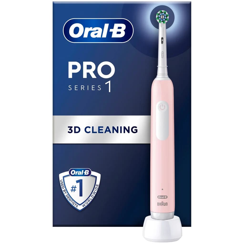 Oral-B Oral-B Pro 1 Series 1 Eltannbørste Pink + Extra Refill 8006540771501 Tilsvarer: N/A