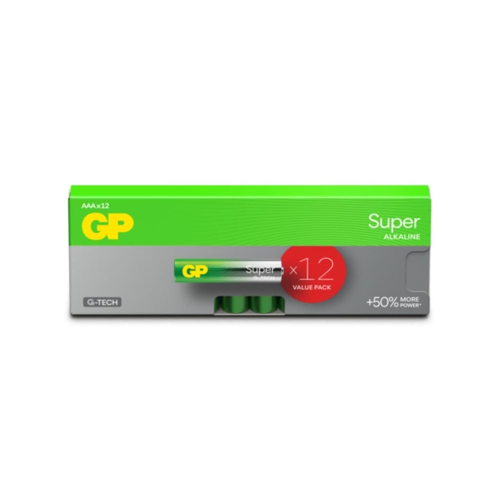 GP BATTERIES GP Super Alkaline AAA-batteri LR03/24A 12-pakk 151433 Tilsvarer: N/A
