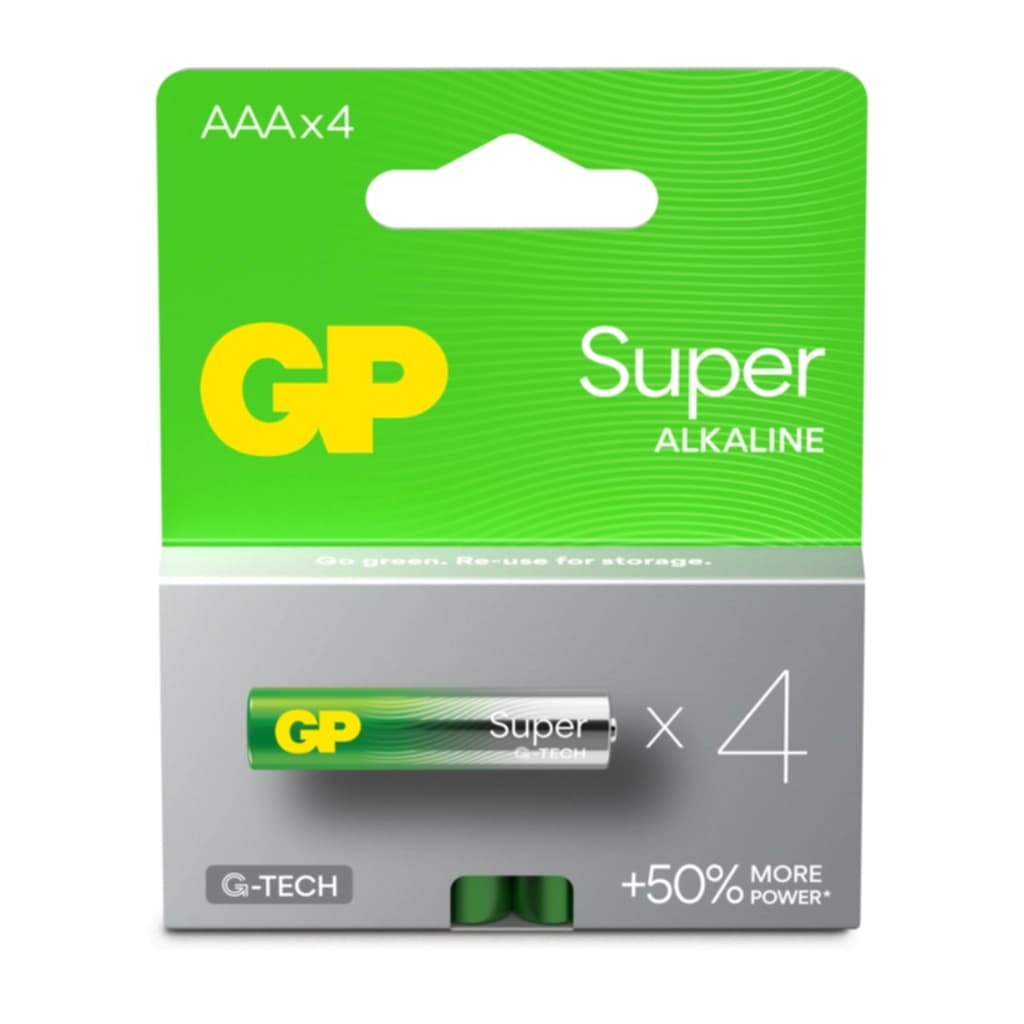 GP BATTERIES GP Super Alkaline AAA-batteri LR03/24AU 4-pakk 151428 Tilsvarer: N/A