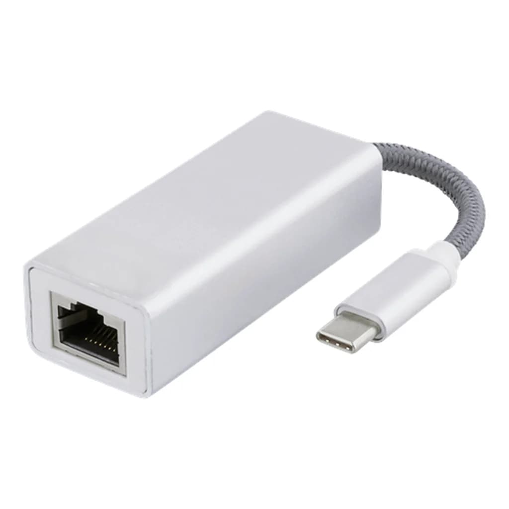 DELTACO DELTACO USB-C nettverksadapter, sølv USBC-1080 Tilsvarer: N/A