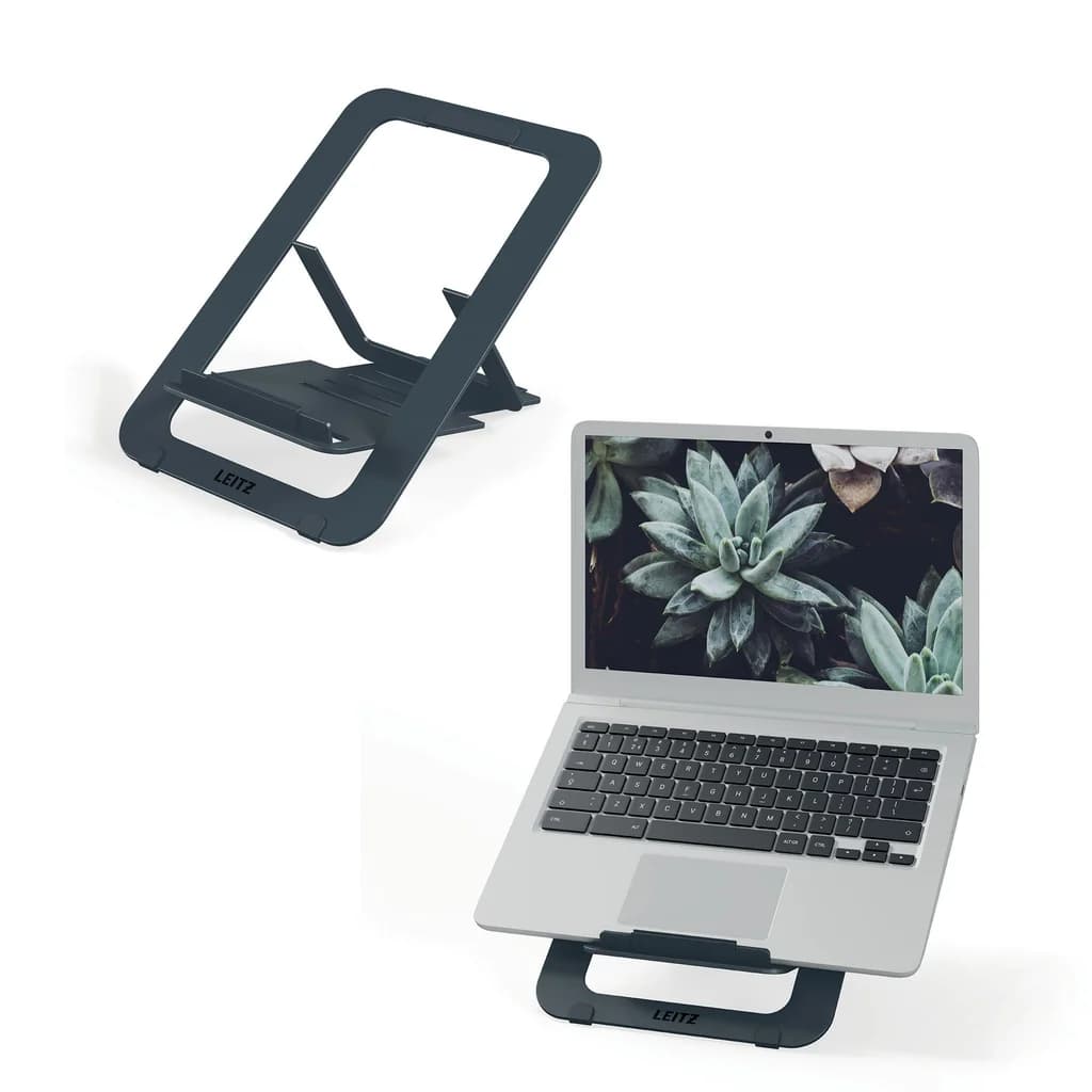 Leitz Leitz Ergo Aluminium Ultraflatt justerbart laptopstativ Mørkegrå 63460089 Tilsvarer: N/A